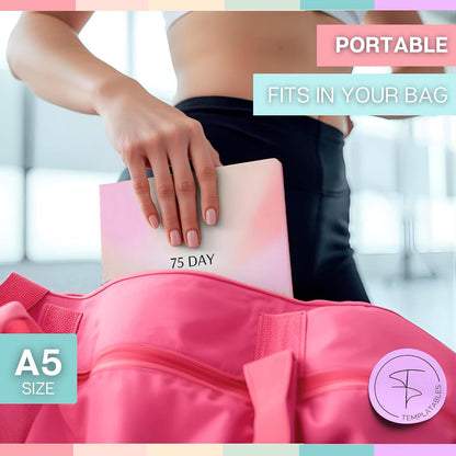 75 Day Challenge Tracker Notebook A5 | Colourful 75 Day Fitness & Habit Journal with Measurement Pages, Weekly Goal & Habit Tracker, Meal Planner, Bonus Pull-Out Poster, 120gsm Paper