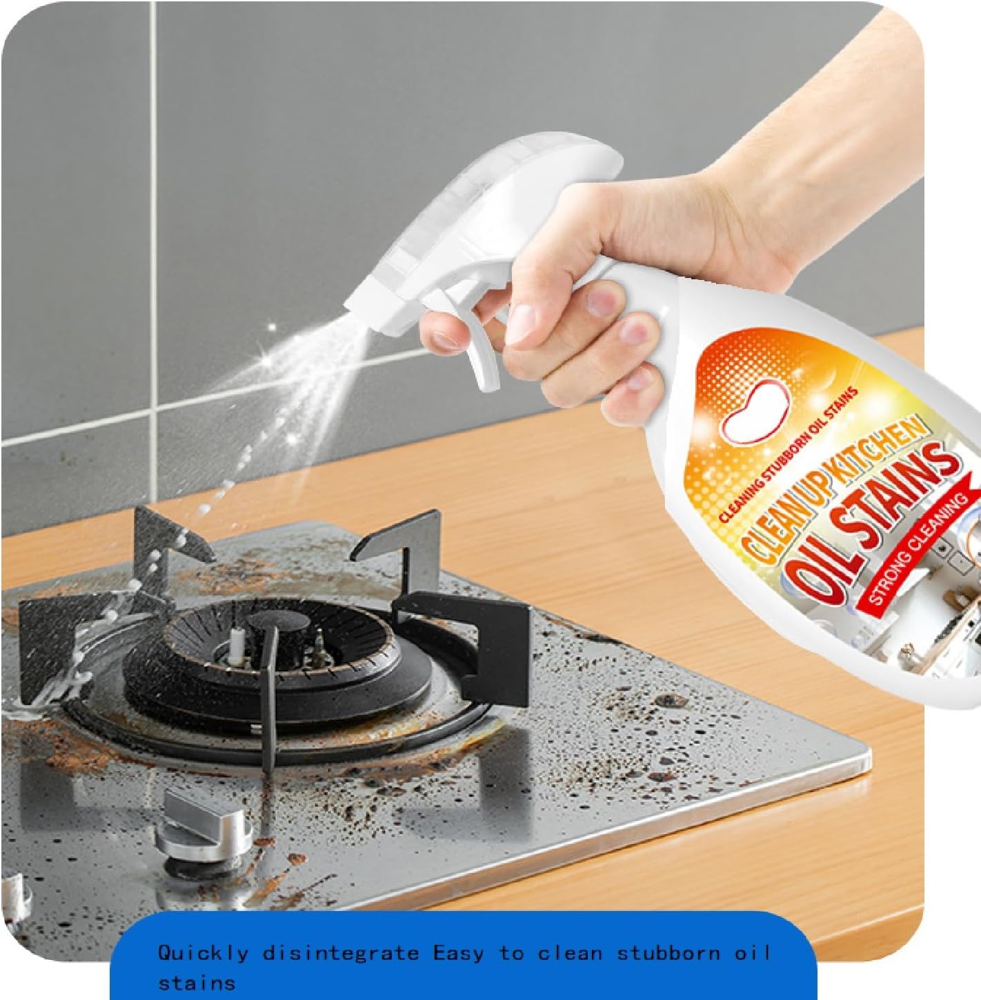 New Upgrade Kitchen Cleaner, Clean Up Kitchen Oil Stains Spray, Heavy Duty Kitchen Degreaser & Cleaner for Multi-Surface Cookware & Countertop, Clean Up Kitchens Oil Stains(240ml/8.45oz)