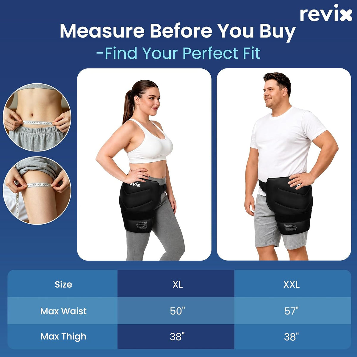 REVIX Extra Large Hip Ice Pack Wrap After Surgery, Cold Packs for Hip