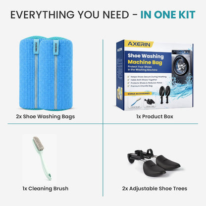 Shoe Washing Machine Bag for Washer and Dryer – 2pc Reusable Shoe Cleaning Bag for Sneakers & Tennis Shoes
