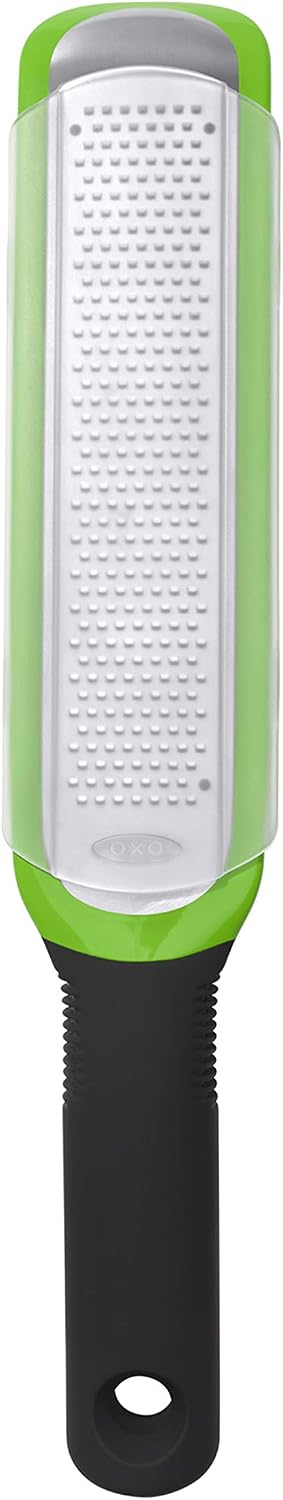 OXO Good Grips Etched Coarse Grater with Handle, Orange | Coarse Kitchen Grater, Sharp Etched Teeth, Non-Slip Handle, Hard Cheese, Vegetables, Chocolate, Easy Grip