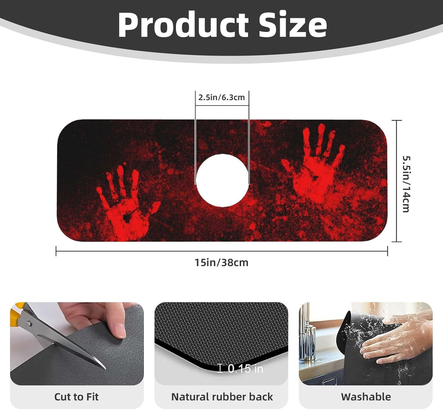 Wildflowers Floral Flower Kitchen Sink Splash Guard Faucet Mat Super Absorbent Fast Drying Mat Sink Gadgets-Fast Drying Pad Sink Mat For Kitchen Bathroom (15" X 5.5" )