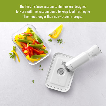 For food to stay fresh up to 5X longer, pump required (not included).