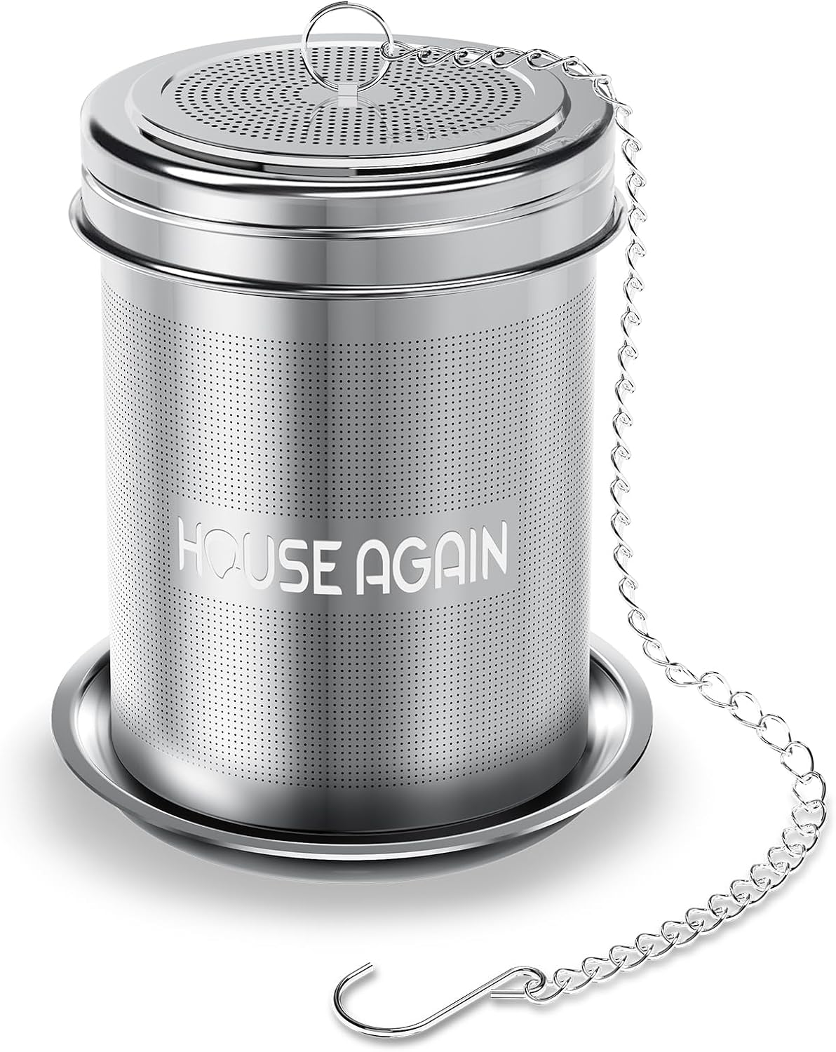 House Again Tea Infusers, Extra Fine Mesh Tea Strainers for Loose Tea, Updated Slim Threaded Lid & 304 Stainless Steel, Filter Bags Diffusers, Loose Leaf Tea Steeper for Brew Tea Spices & Seasonings