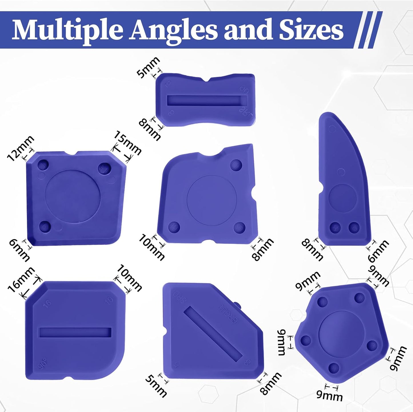 22pcs Caulking Tool Kit-Caulk Finishing Tool, Caulk Remover Tool and Caulk Nozzle Tip for Gap Bathroom Kitchen Toilet Caulking Gap Filling, Suitable for Professionals and DIYer