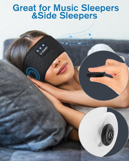 LC-dolida Sleep Headphones Bluetooth Headband Sleeping Wireless Headband Headphones with Thin HD Stereo Speakers Perfect for Side Sleepers, Sport, Yoga, Travel