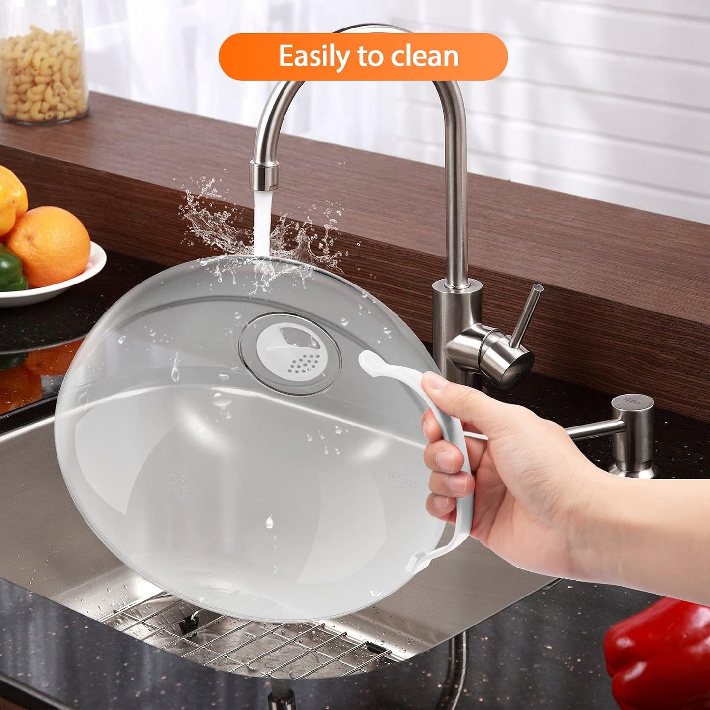 Microwave Cover for Food Splatter, BPA Free, Microwave Plate Cover Guard Lid with Handle, Food Cover Steam Vents Keeps Microwave Oven Clean-2 Pack