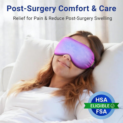 Cooling Eye Mask for Dark Circles Puffiness - Fsa Eligible Items Hsa, Cold Compress for Puffy Eyes Migraines Headache Sleeping After Surgery, Gentle Weighted Travel Essentials Gel Ice Pack (Black)