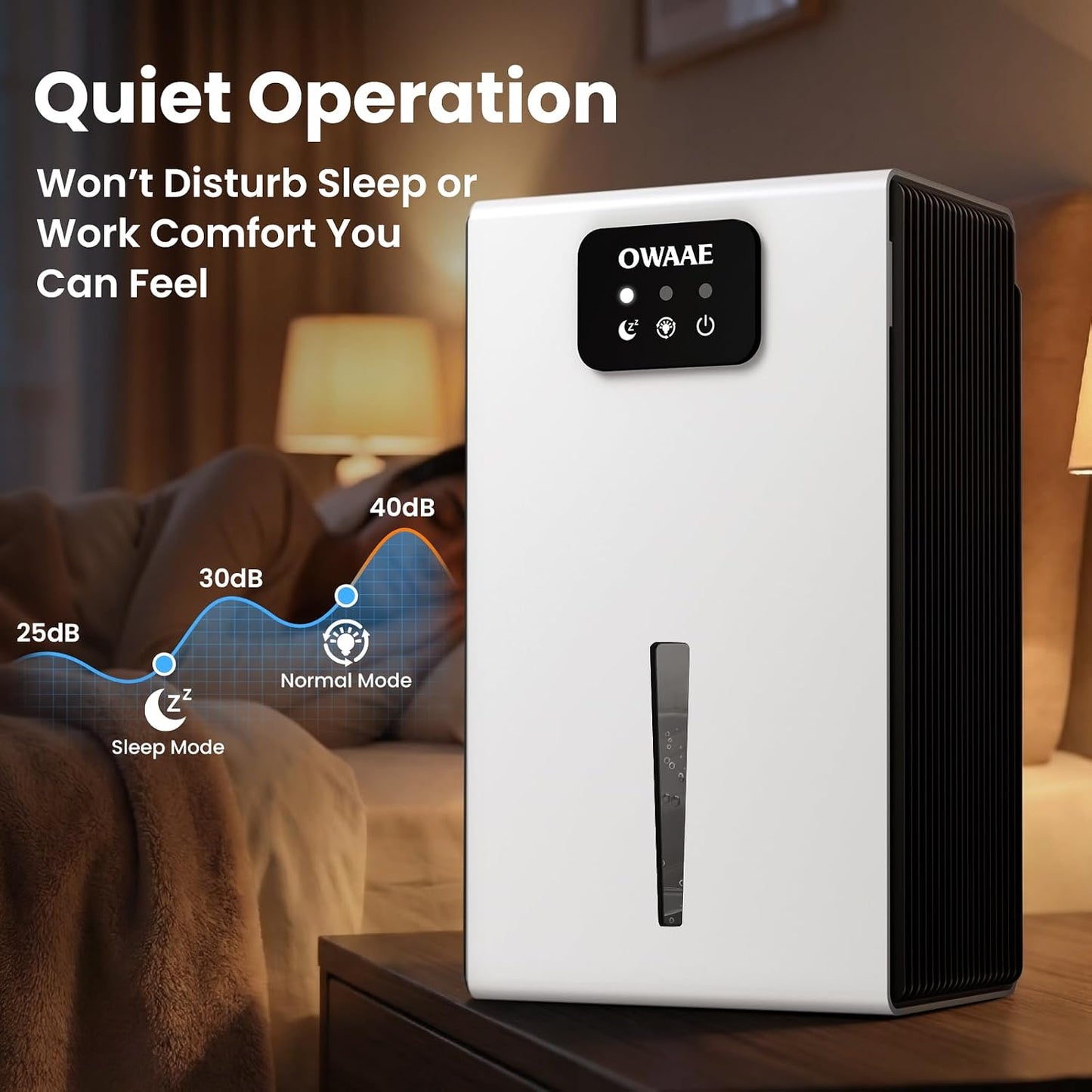 Dehumidifier, 1000 sq.ft Dehumidifiers for Home Bedroom Bathroom Basement with 95oz Water Tank, Sleep Mode, Auto Shut-Off 7 Colors LED Light, Grey