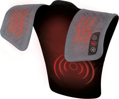 Homedics Vibration Heated Shoulder Massager Wrap, Comfort Pro Elite, Soft Fabric, Tension Relief, 2 Speeds & Styles, Long, NMS-450H | Adjustable Intensity, Soft Fabric, Tension Relief Heat Therapy, Relieves Neck, Upper Back & Shoulder Pain Relief