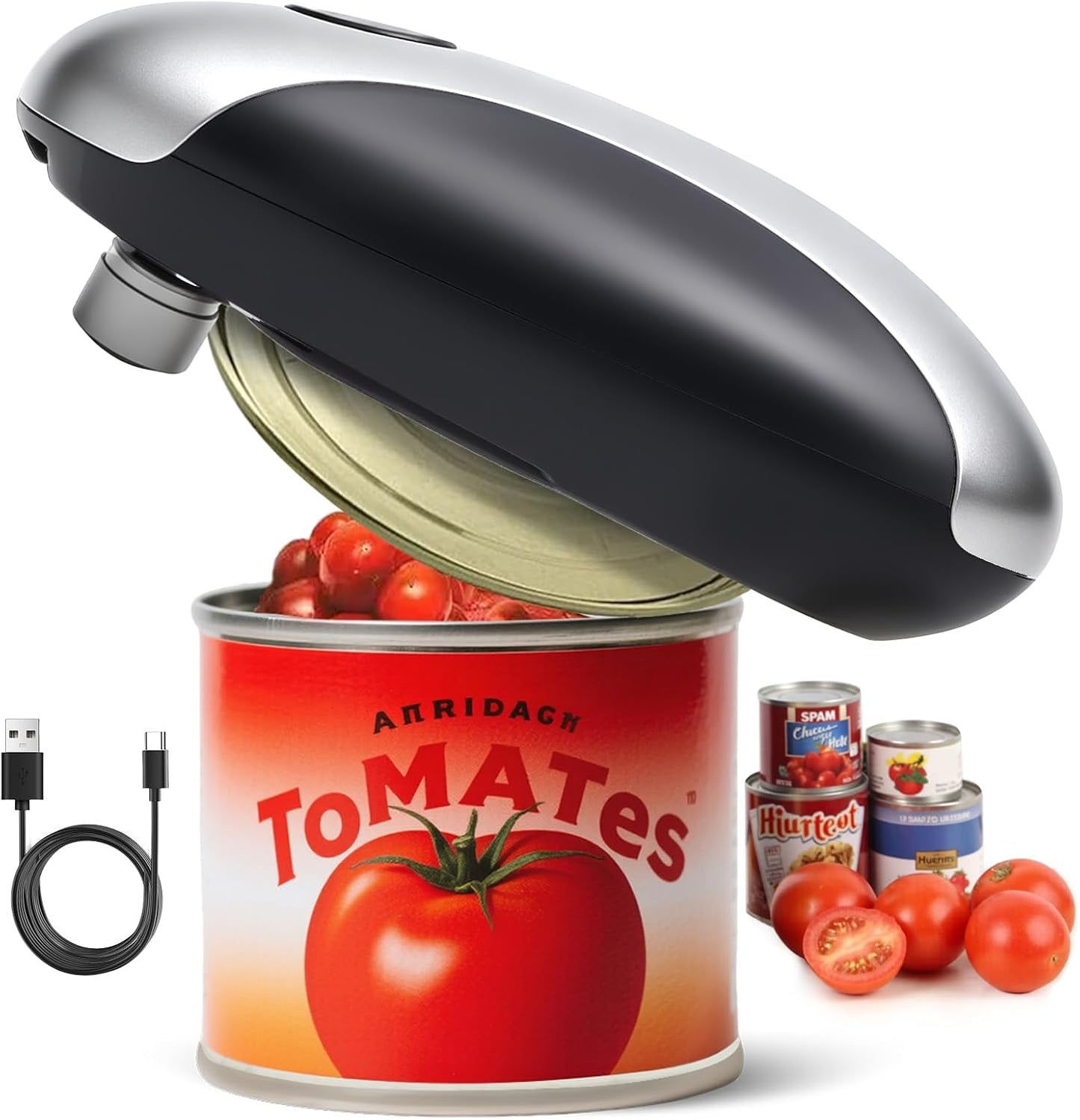 NOTUSIUY Rechargeable Auto Electric Can Opener, Hands-Free Smooth Edge, One-Touch Safe Opener for Seniors, Ideal Kitchen Gift