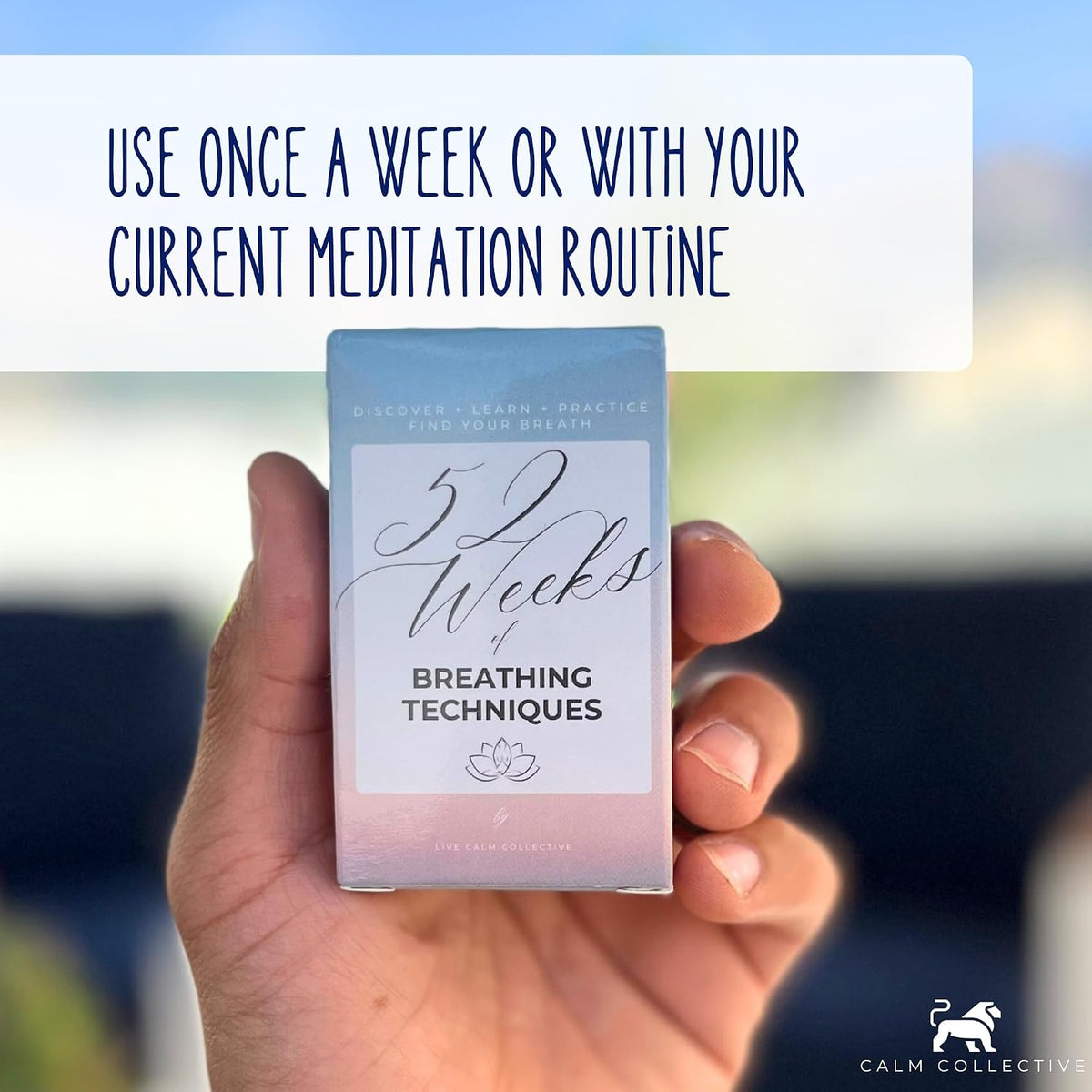 Calm Collective 52 Breathwork Cards - Vagus Nerve Breathing Exercises for Anxiety Relief, Emotional Regulation, & Cortisol Manager - Biohack Mental Health & Relaxation Gift (Travel Size)