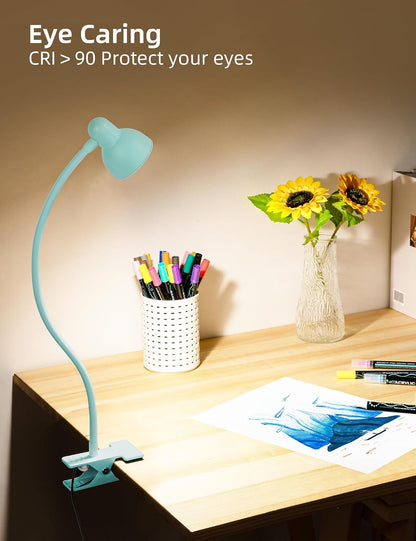 Clip on Reading Light for Bed 3 Color Modes Teal