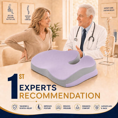 Memory Foam Ergonomic Seat Cushion for Office Chairs Pain Relief