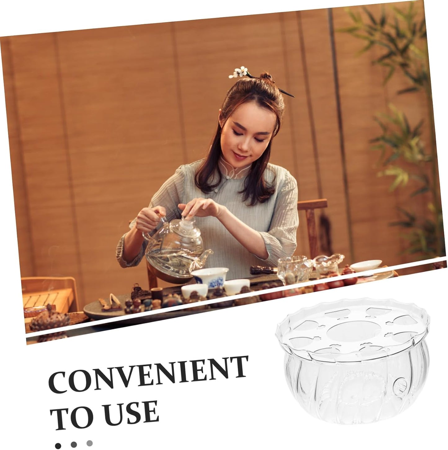 Mobestech Glass Teapot Warmer - Candle Base for Teapots for Tea and Elegant Glass Construction Easy to Clean for Kitchen Use