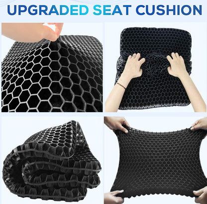 Gel Seat Cushion for Long Sitting Pressure Relief(Super Large&Thick) -Wheelchair Cushion for Pressure Sores - Coccyx,Sciatica & Tailbone Pain Relief Cushion- Non-Slip Butt Pillow for Office, Home, Car