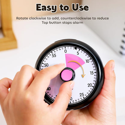 Visual Timer for Kids 60-Minute Countdown Timer with Optional Alarm, Focus Tool for ADHD & Autism, Time Management for Homework, Chores, Office, Kitchen, Teaching & Study Routines (Purple)