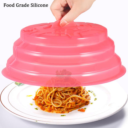 Collapsible Silicone Microwave Plate Cover Splatter Guard | Dishwasher Safe & BPA Free, 11”, Blue