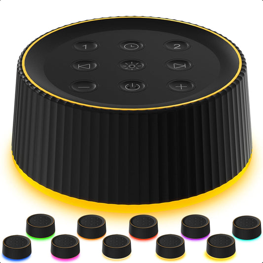 White Noise Machine, 26 Hi-Fi Soothing Sounds & 10 Colors Night Light Sound Machine for Sleeping Adults, Baby & Kids, Portable Sleep Machine with 6 Timers, Noise Canceling for Home Office