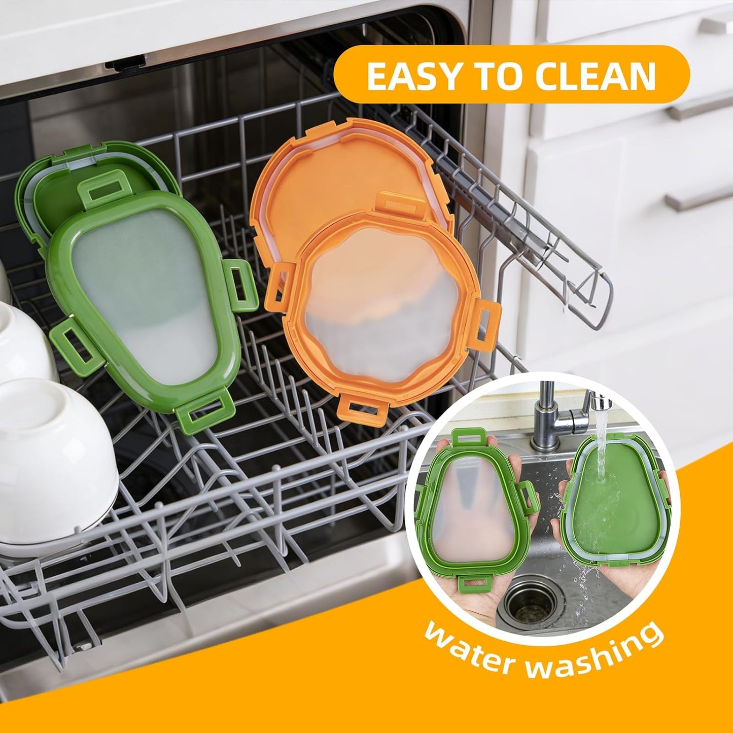 KMOSENIA Avocado Saver, Fruit Storage Containers for Fridge, 2 Pack | Avocado saver with silicone seal for fridge storage. Keeps cut fruits and vegetables fresh, organized and reusable.