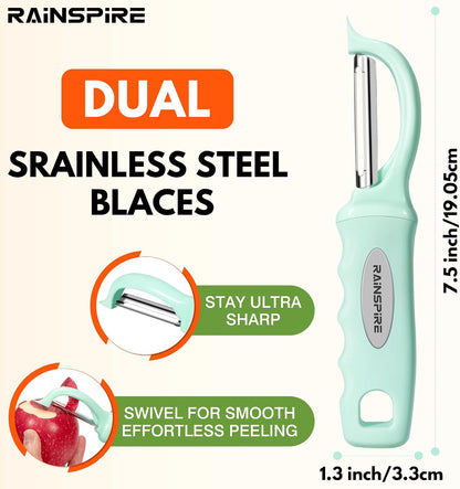 Rainspire Vegetable Peeler Potato Peelers for Kitchen, Sharp Stainless Steel Blades Veggie, Comfortable Handle Fruit Peeler, Carrot Peeler Apple Peeler Dishwasher Safe Black, 1-Pack