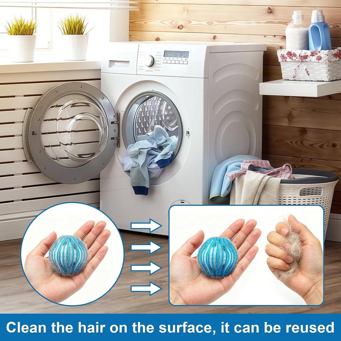20Pcs Pet Hair Remover for Laundry, 1.4 inch Mini Ball Lint Traps | Effective Dryer Ball for Cat Dog Pet Hair in Clothes,Sheets,Towels, Lint Catcher for washing Machine Without Damaging Fabrics