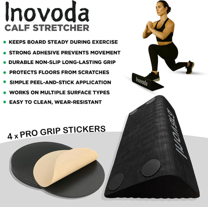 Calf Stretch Board I Slant Board For Calf Stretching & Calf Raise Block for Relief of Plantar Fasciitis, Achilles Tendonitis & Calf Tightness | Calf Stretcher with 5 Resistance Bands & Carry Bag I Ankle Balance Board & Ankle Exerciser Strengthener