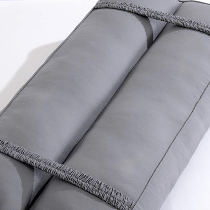 HOMBYS Knee Pillow for Side Sleepers with Elastic Straps, 4" Height Cotton Cover Leg Pillow for Aligns Spine & Relieves Pressure Hip & Leg Elevation, Supportive Pillow for Lower Back, Grey