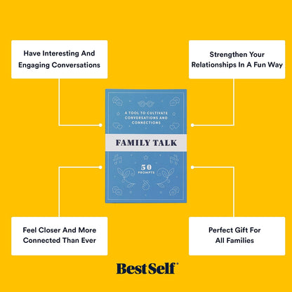 BestSelf Family Talk Deck – 50 Conversation Cards for Kids, Teens & Adults