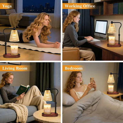 Imenlox Candle Warmer Lamp, with Timer & Dimmer, Adjustable Height, Christmas Birthday Mothers Day Gifts for Women Mom Her, House Warming New Home Thanksgiving Décor (Amber)