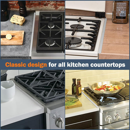 Stove Gap Covers Stainless Steel,2Pack Retractable Stove Gap Filler-Black | (13.8"–27.5" Length, 0.79" Width), Heat-Resistant Guard & Range Trim Kit Between Stove Top & Counter