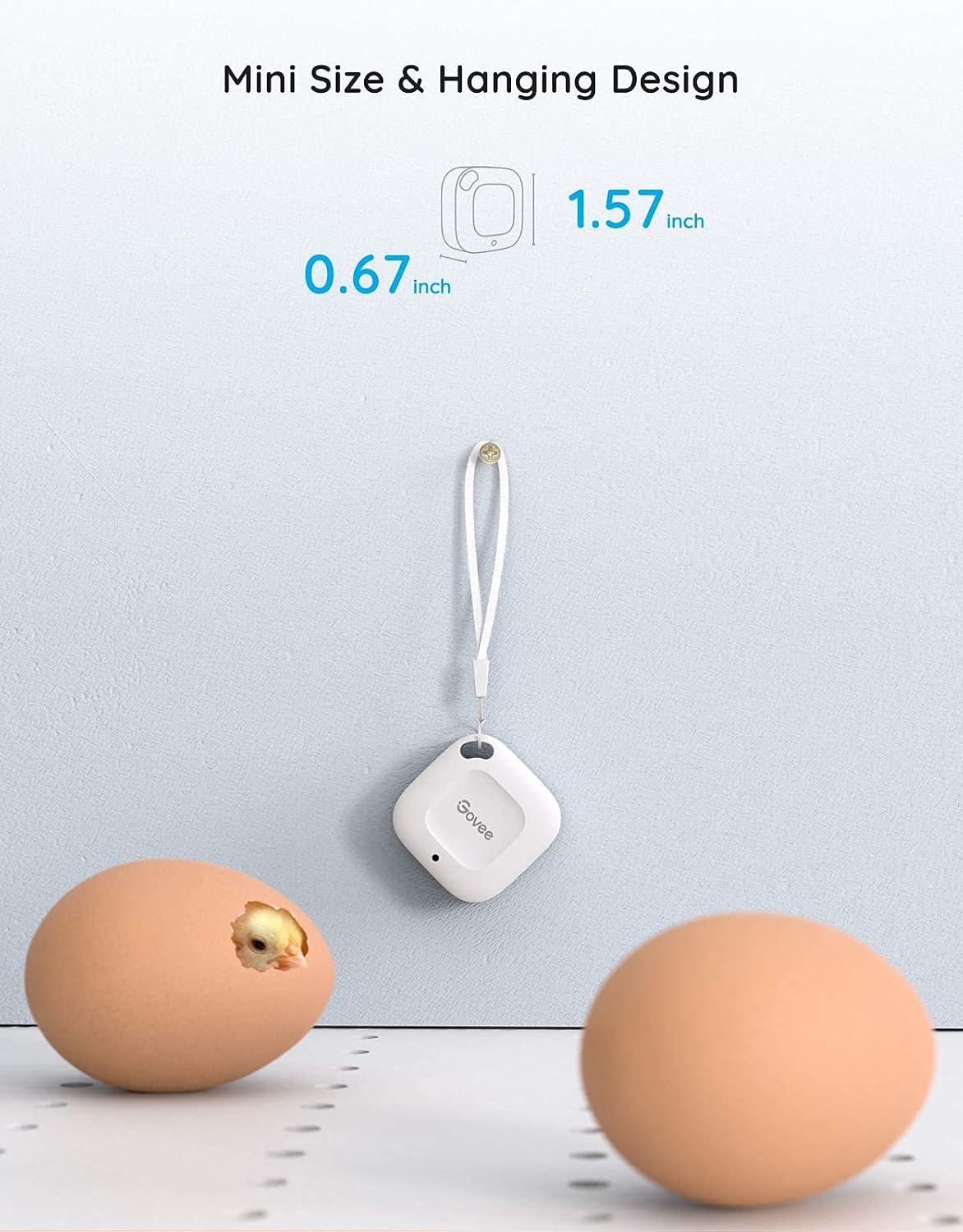 Govee Smart Bluetooth Thermometer Hygrometer H5074, Mini Humidity Sensor | Monitor temp/humidity with alerts, 262ft range. Export 2-yr data, precision sensor, portable. For greenhouse & incubators
