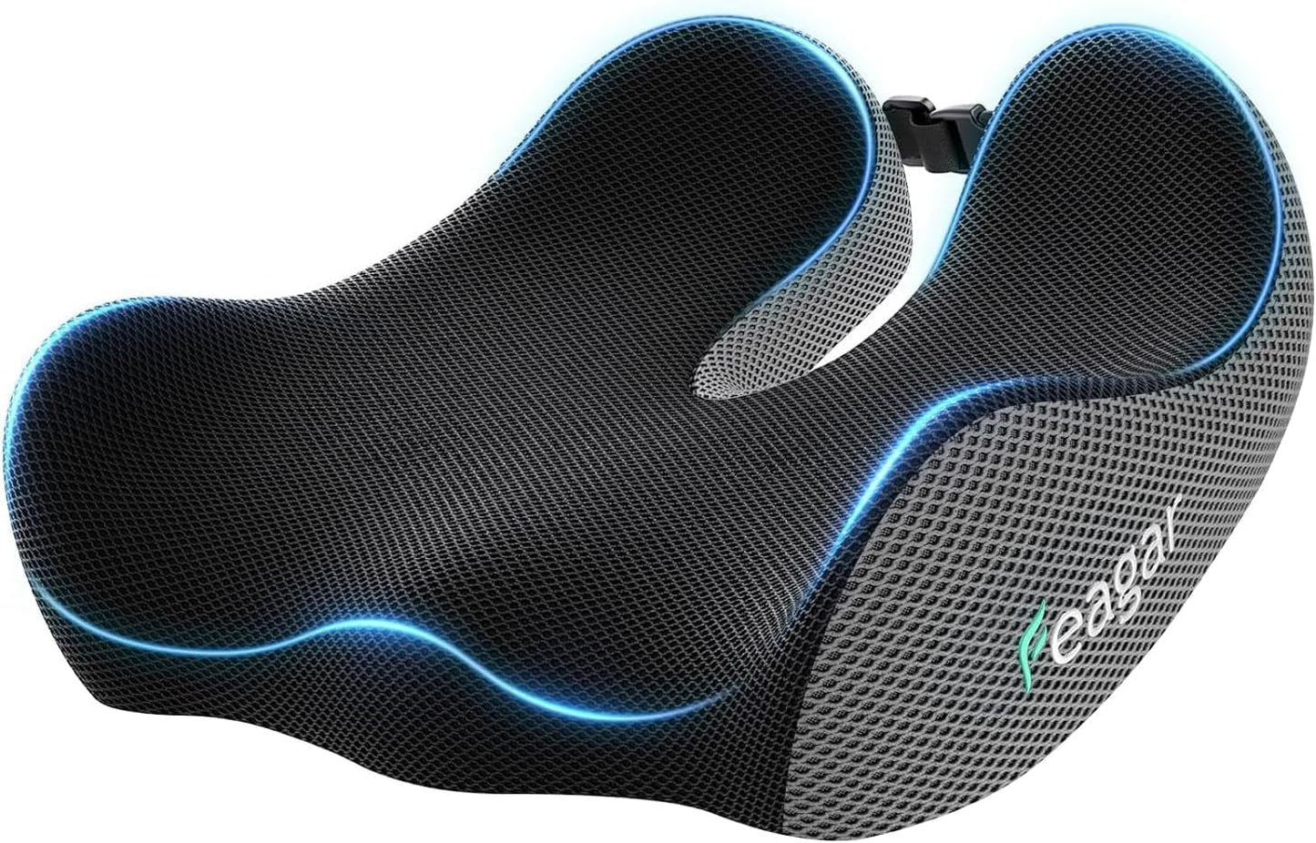 Seat Cushion for Office Chair - Memory Foam Tailbone Cushion | for Desk Chair, Car Seat and Wheelchair - Ergonomic Chair Pad for Hip and Lower Back Comfort - Washable Mesh Cover