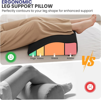idee-home Recliner Leg Rest Cushion, Recliner Footrest Extender Pillow | Multi Purpose Ergonomic Foot Pillow Back & Lumbar Support Cushion with Removable Corduroy Cover for Bed Sofa Couch, Green