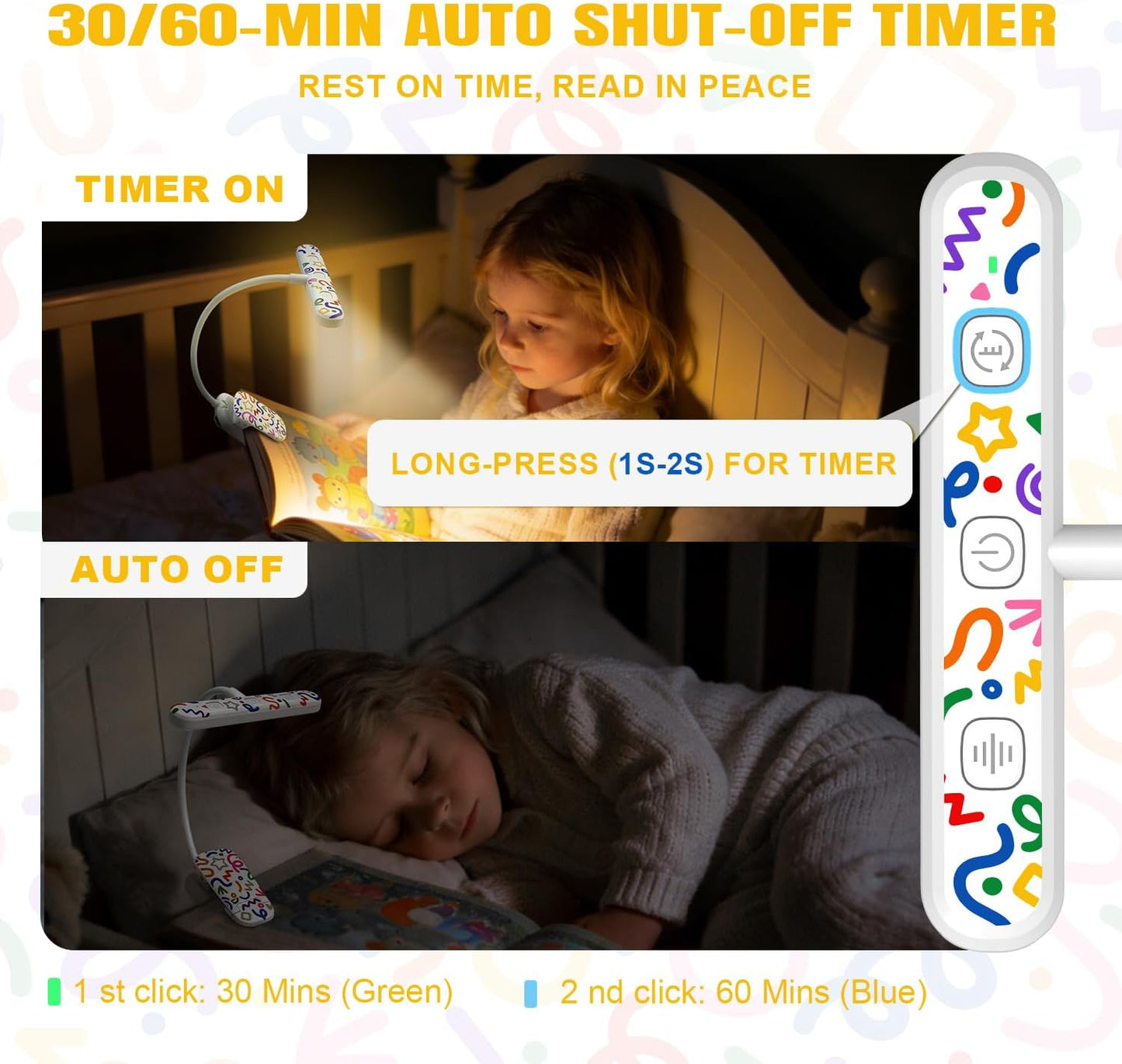 Rechargeable Kids Book Light, Cute Bookmark Reading Light for Kids, Dimmable Portable LED Book Light for Reading in Bed, Eye-Caring Bedtime Reading Lamp for Children & Travel, Brown