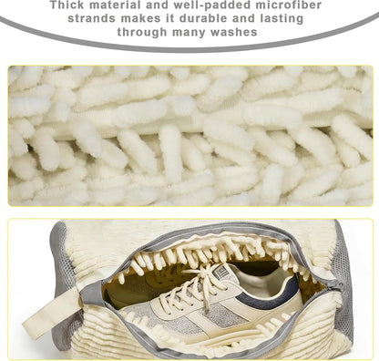 2PCS Shoe Washing Machine Bag With Zipper,Heavy Duty Shoe Washing Bag,Grey | sneaker washing machine bag,sneaker bag for washing machine,laundry shoe bag for washing machine,tennis shoes washing bag
