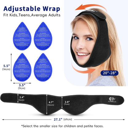 Wisdom Teeth Ice Pack Head Wrap for Pain Relief - Cold Hot Therapy for Face