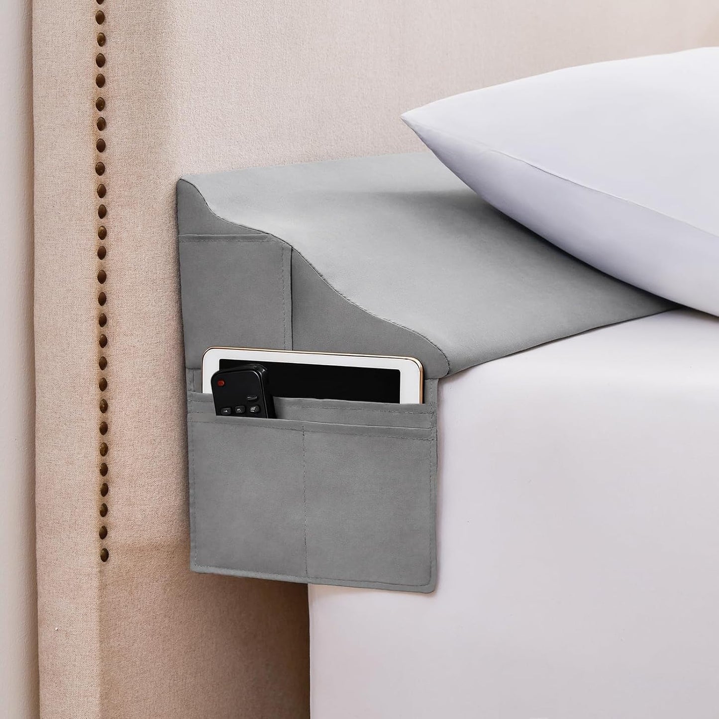 Bed Wedge Pillow for Headboard Gap Filler Queen(60"x6"x10"),Grey | Mattress Wedge Gap Filler for Headboards,Triangle Pillow Wedge for Bed,Soft Washable Cover,Neck Back Support&Sleeping Pillow