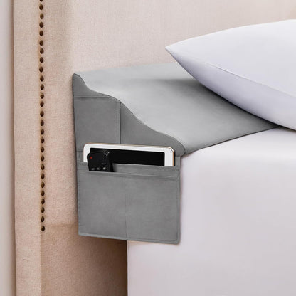 Bed Wedge Pillow for Headboard Gap Filler Queen(60"x6"x10"),Grey | Mattress Wedge Gap Filler for Headboards,Triangle Pillow Wedge for Bed,Soft Washable Cover,Neck Back Support&Sleeping Pillow