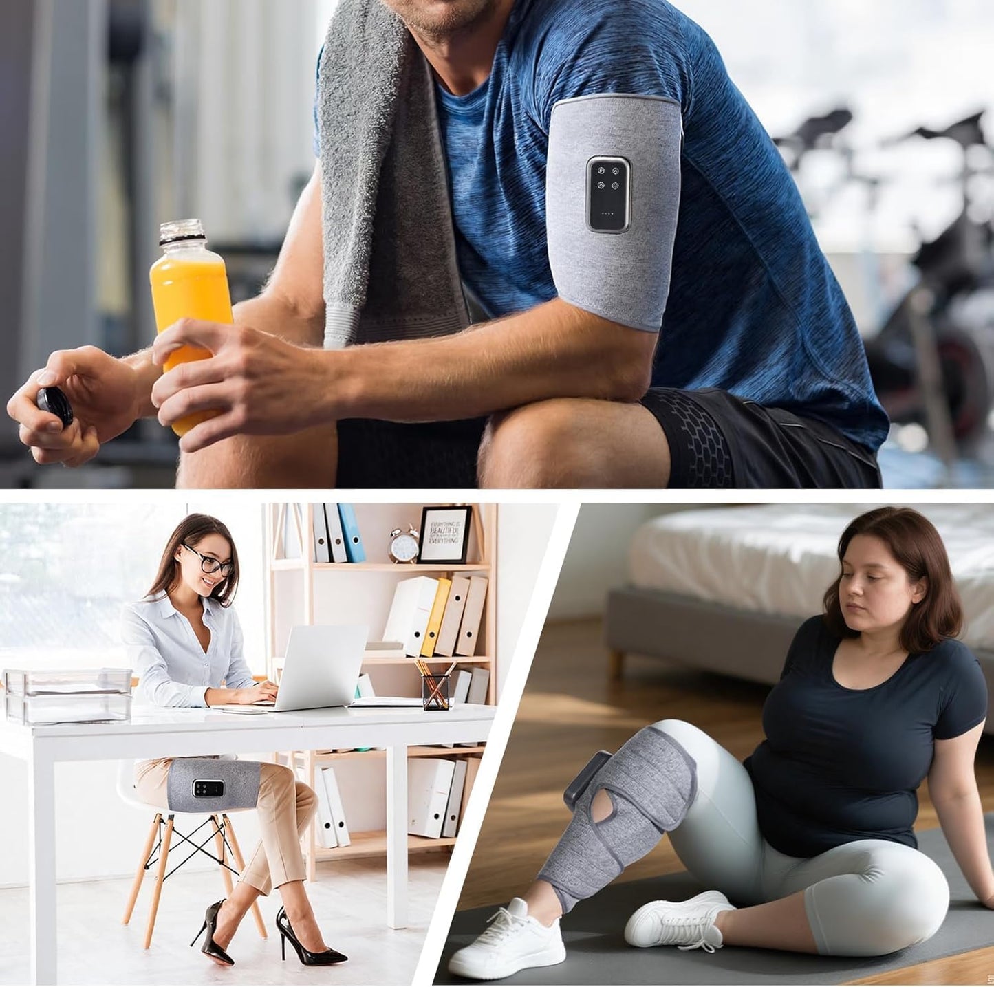 Cordless Leg Massager with Heat and Compression, Rechargeable Leg Compression Massager for Circulation, Muscle Relaxation for Calf, Gifts for Dad Mom Men Women Gym Office Home (1 Piece)