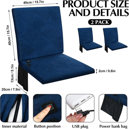 Thyle Portable Heated Seat Cushion for Bleachers Foldable Heating Cushion 3 Mode Adjustable Heated Stadium Chair Bleacher Seat for Bleachers Indoor, Power Bank Not Included