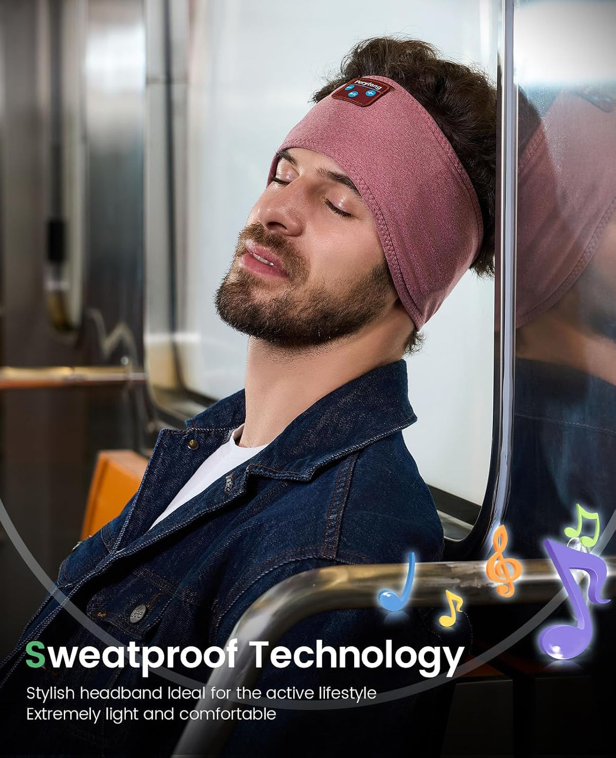 Perytong Sleep Headphones Wireless, Bluetooth Sports Headband Headphones with Ultra-Thin HD Stereo Speakers Perfect for Sleeping,Workout,Jogging,Yoga,Insomnia, Air Travel, Meditation (Grey)