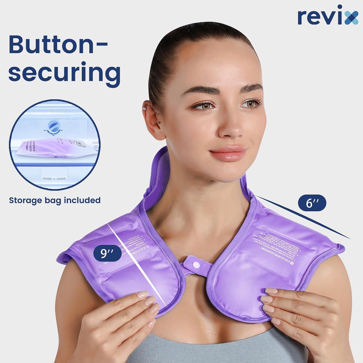 REVIX Neck Ice Pack Wrap – Reusable Hot Cold Gel Pack for Neck and Shoulder, Large Flexible Design with Soft Plush Lining, Cervical Gel Ice Wrap Ideal for Post-Workout Recovery, Fatigue & Relaxation