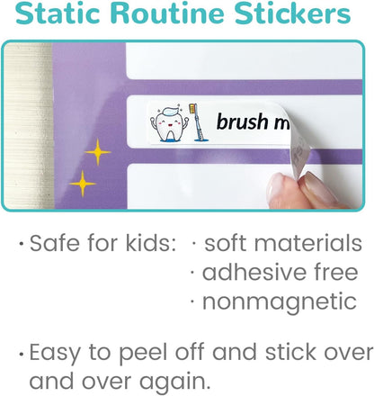 JJPRO Bedtime/Morning Routine Chart - Magnetic Daily Schedule Board for Kids - Outer Space
