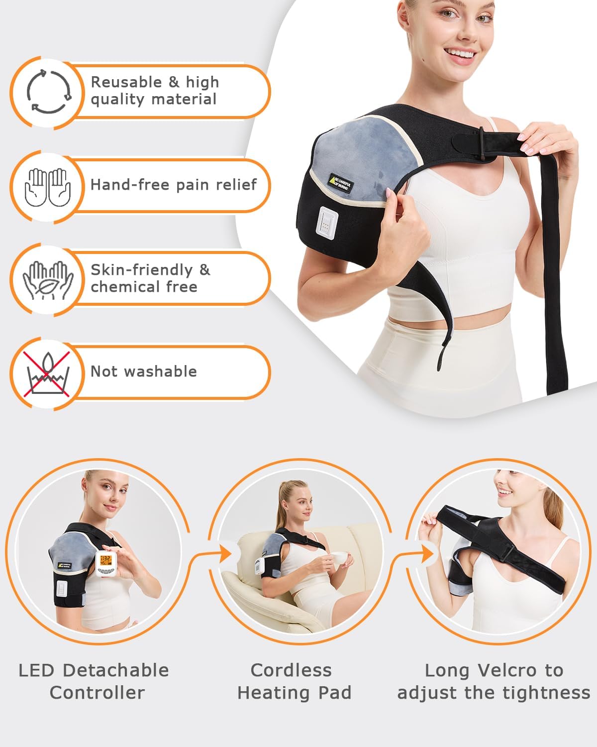 Cordless Leg Massager for Circulation and Pain Relief - 5000mAh Portable Heating Pad for Leg and Calf with 3-Level Vibration Massage, 104-140℉ Adjustable Temperature & 30/45/60 Min Timer