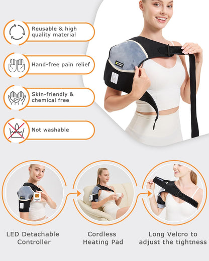 Cordless Leg Massager for Circulation and Pain Relief - 5000mAh Portable Heating Pad for Leg and Calf with 3-Level Vibration Massage, 104-140℉ Adjustable Temperature & 30/45/60 Min Timer