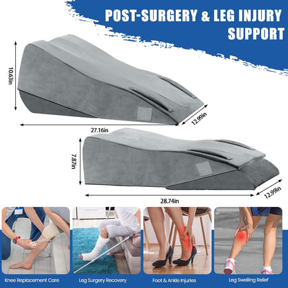Adjustable Height Leg Elevation Pillows for After Surgery, Single Leg