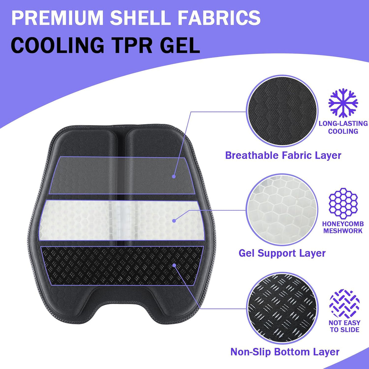 Soft Thin Gel Seat Cushion with 1 Inch Gel - Sciatica Relief