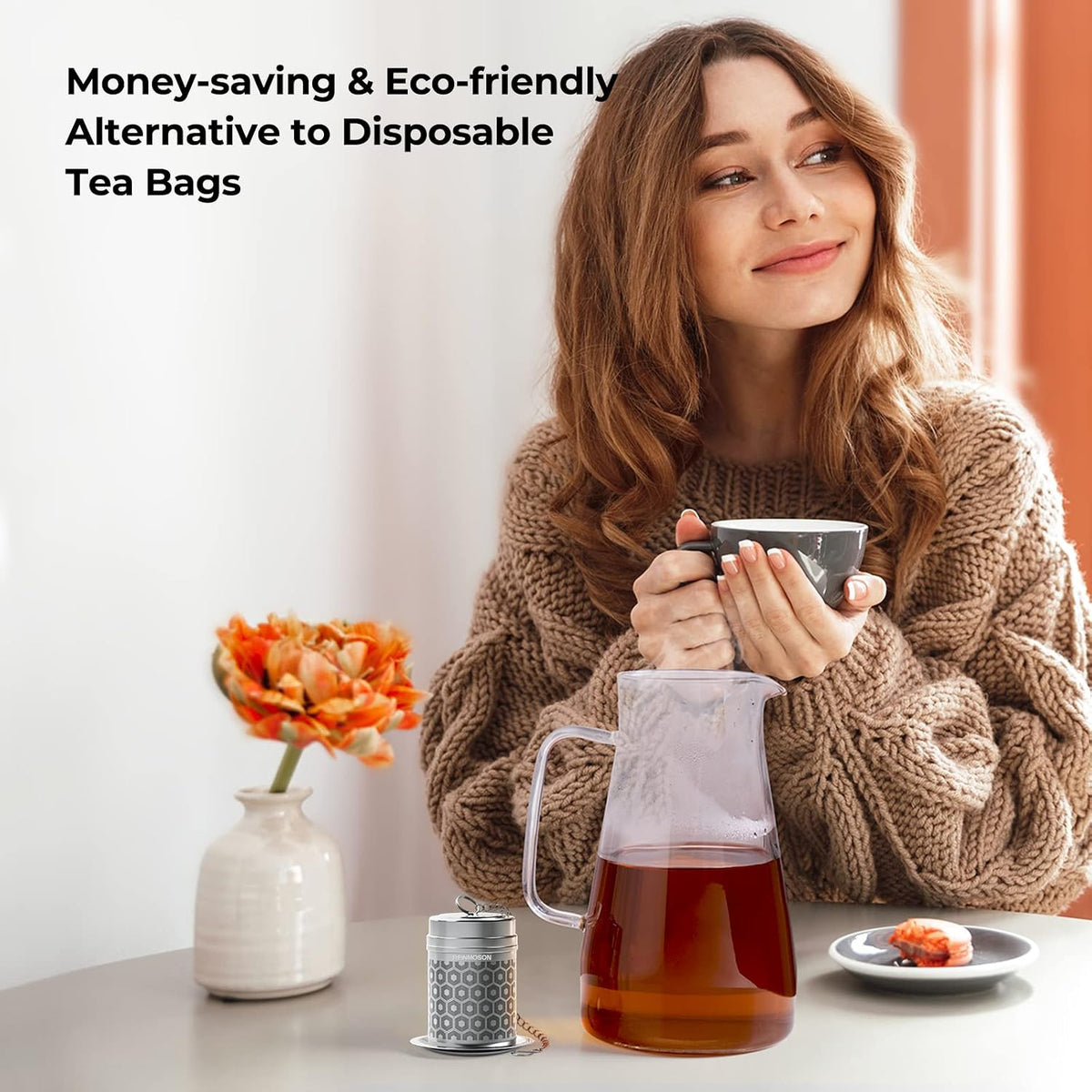 Reinmoson Mini Tea Strainer for Loose Tea Fine Mesh Tea Infuser 1.2”x2.2”