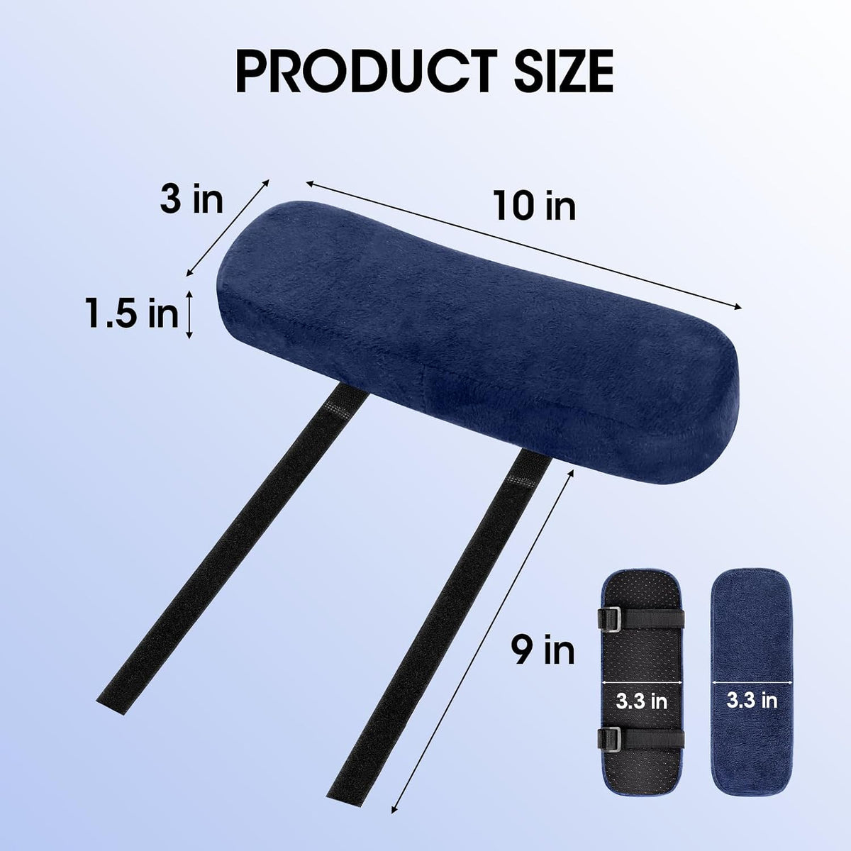 ZNCMRR 2 Pack Office Chair Armrest Pads Covers with Memory Foam(Black)